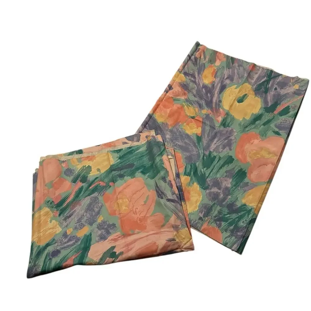 Vintage Upholstery Fabric Remnants Lot Floral Pastel Brushstroke Decor‎ Craft